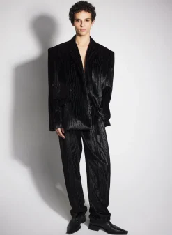 Women MUGLER black moiré velvet jacket