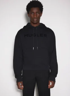 Women MUGLER black logo hoodie