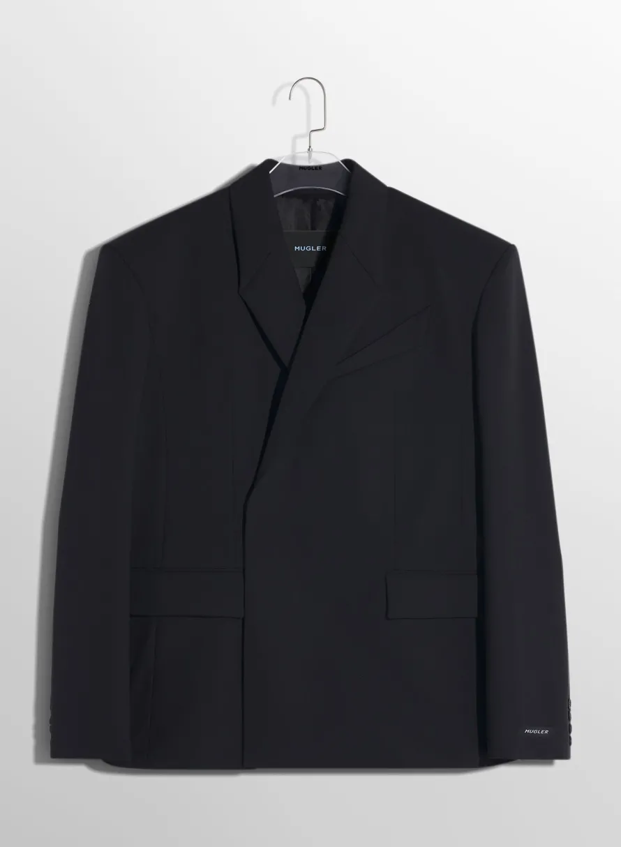Women MUGLER black oversized tailoring jacket