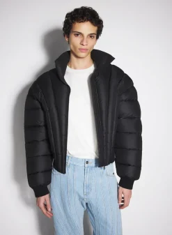 Women MUGLER black padded bomber jacket