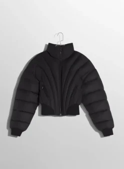 Women MUGLER black padded bomber jacket