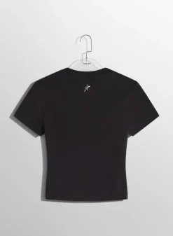 Women MUGLER black pierced baby t-shirt