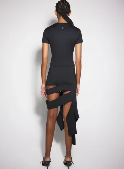 Women MUGLER black pierced baby t-shirt