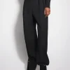 Women MUGLER black pierced loose tailored trousers