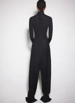 Women MUGLER black pierced loose tailored trousers