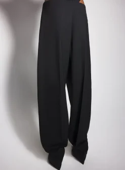 Women MUGLER black pierced loose tailored trousers