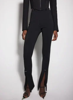 Women MUGLER black pierced pants