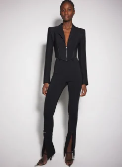 Women MUGLER black pierced pants