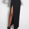 Women MUGLER black pierced pencil skirt