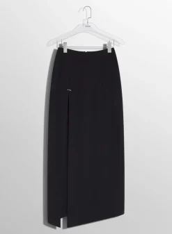 Women MUGLER black pierced pencil skirt