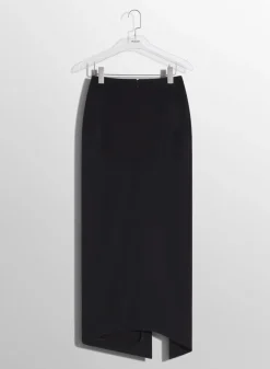 Women MUGLER black pierced pencil skirt