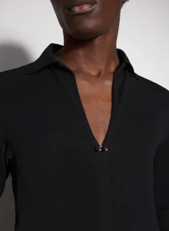 Women MUGLER black pierced polo