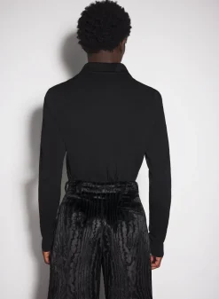 Women MUGLER black pierced polo