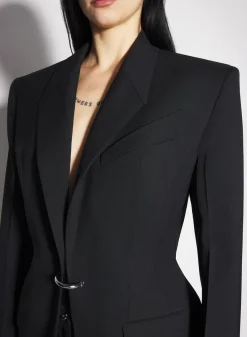 Women MUGLER black pierced tailored jacket