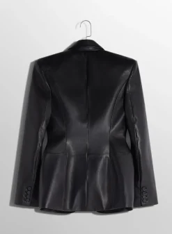 Women MUGLER black pierced tailored leather jacket