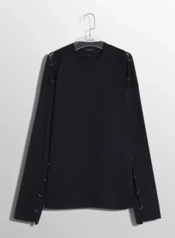 Women MUGLER black pierced T-shirt