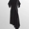 Women MUGLER black pleated asymmetrical dress