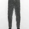 Women MUGLER black raw edge spiral baggy jeans