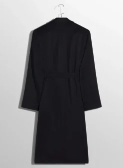 Women MUGLER black ribbed belted coat