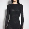 Women MUGLER black ruched bodysuit
