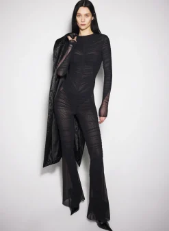 Women MUGLER black ruched bodysuit
