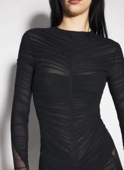 Women MUGLER black ruched bodysuit