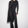 Women MUGLER black ruched flared pants