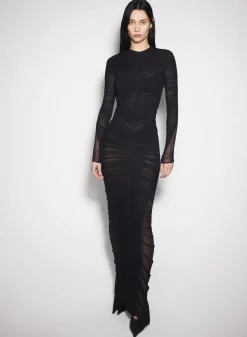 Women MUGLER Black ruched gown