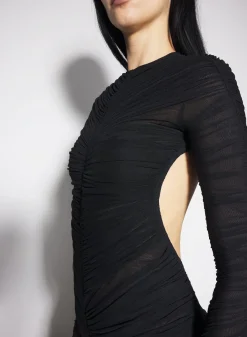 Women MUGLER Black ruched gown