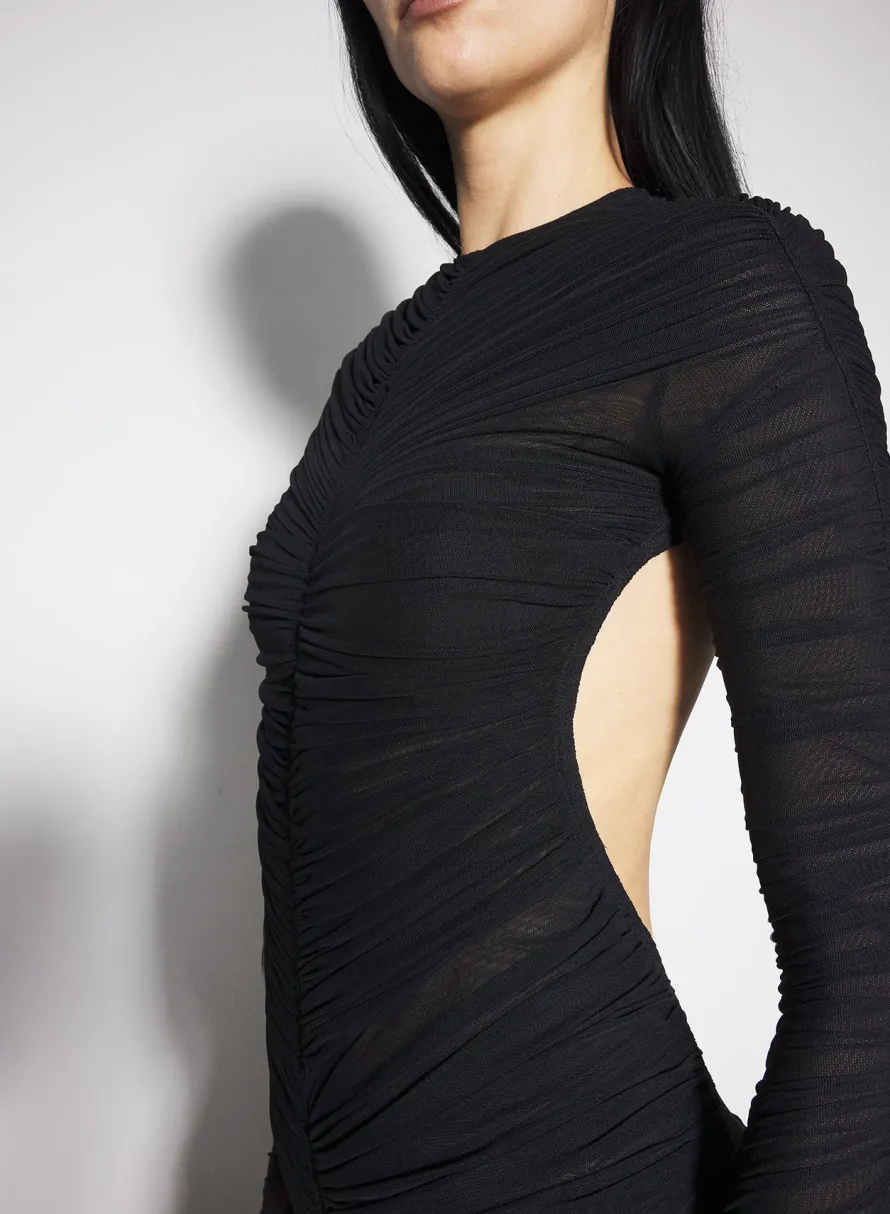 Women MUGLER Black ruched gown