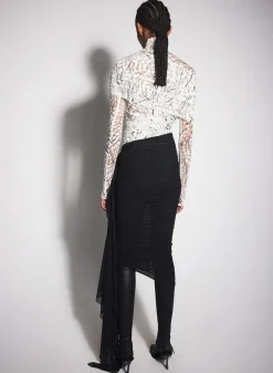Women MUGLER black ruched skirt