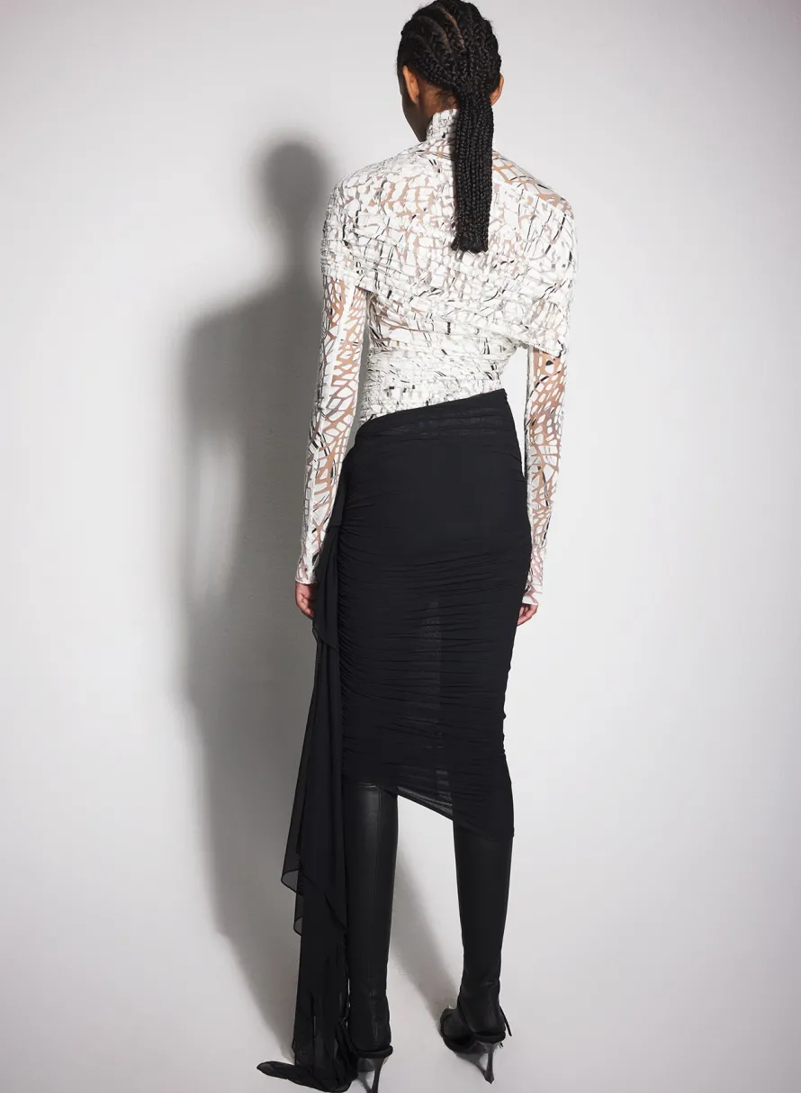 Women MUGLER black ruched skirt