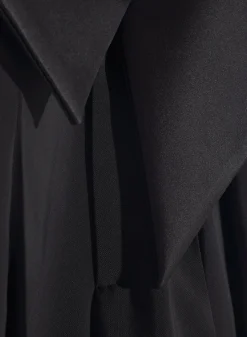 Women MUGLER black satin cummerbund trousers