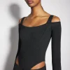 Women MUGLER black sculpting knit bodysuit