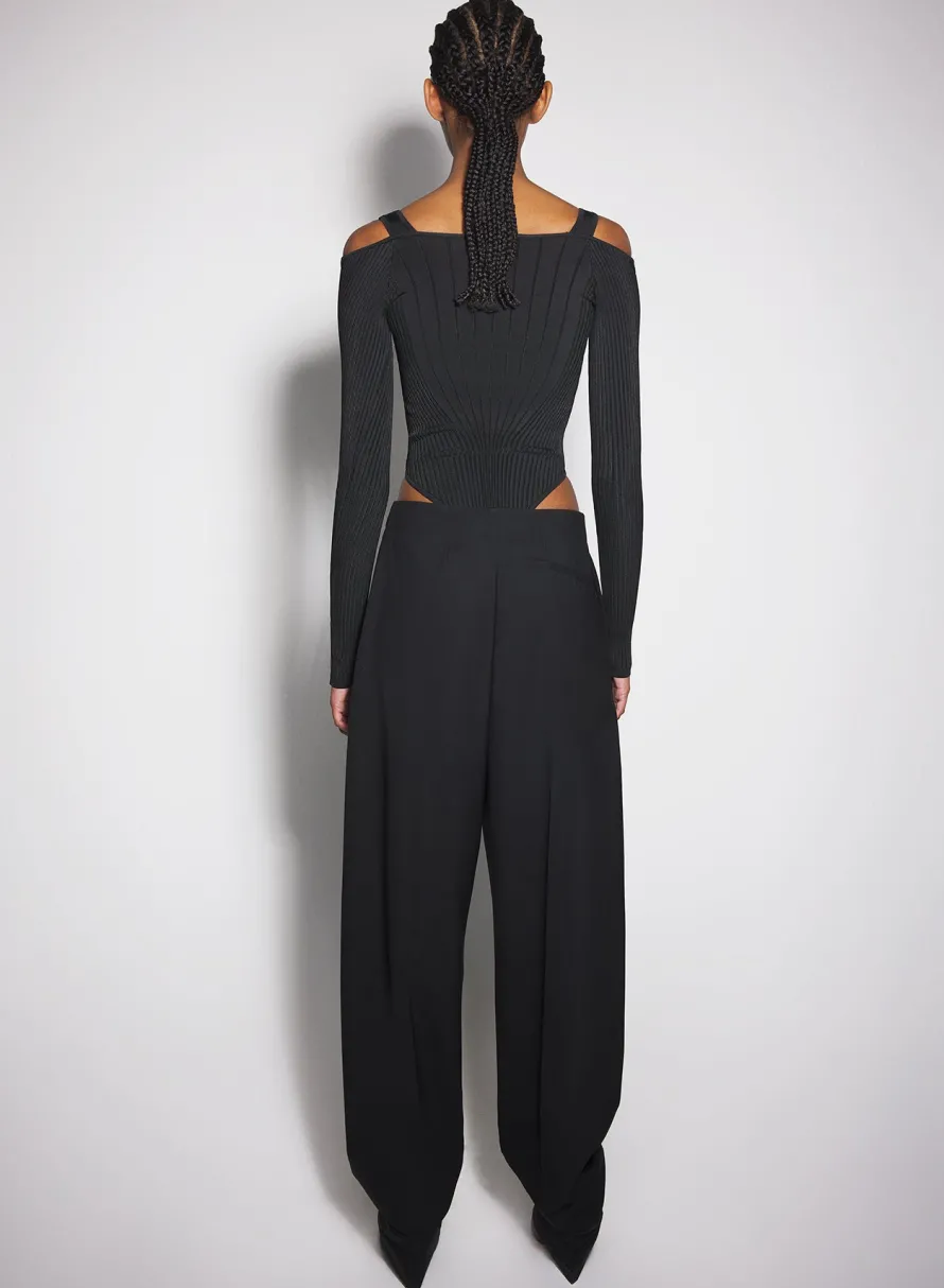 Women MUGLER black sculpting knit bodysuit