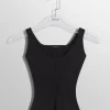 Women MUGLER black sculpting knit tank top