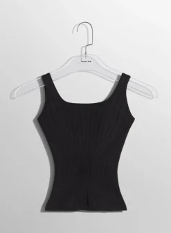 Women MUGLER black sculpting knit tank top