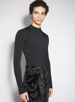 Women MUGLER black sculpting knit top