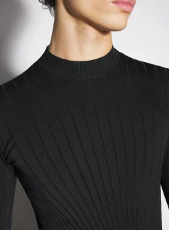 Women MUGLER black sculpting knit top