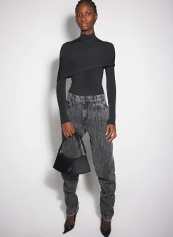 Women MUGLER black sculpting knit top