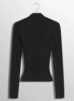 Women MUGLER black sculpting knit top