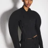 Women MUGLER black sculptured scuba jacket