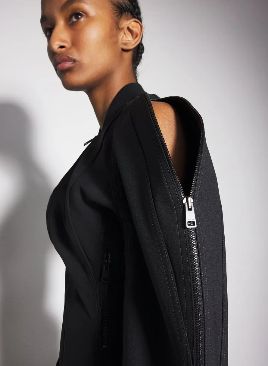 Women MUGLER black sculptured scuba jacket