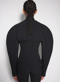Women MUGLER black sculptured scuba jacket