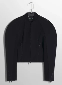 Women MUGLER black sculptured scuba jacket