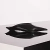 MUGLER black shiny leather fang flat mules