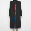 Women MUGLER black single-breasted wool coat