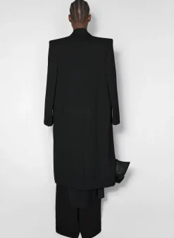Women MUGLER black single-breasted wool coat