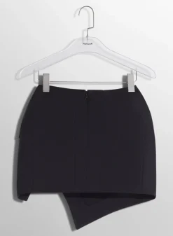 Women MUGLER black slitted mini skirt