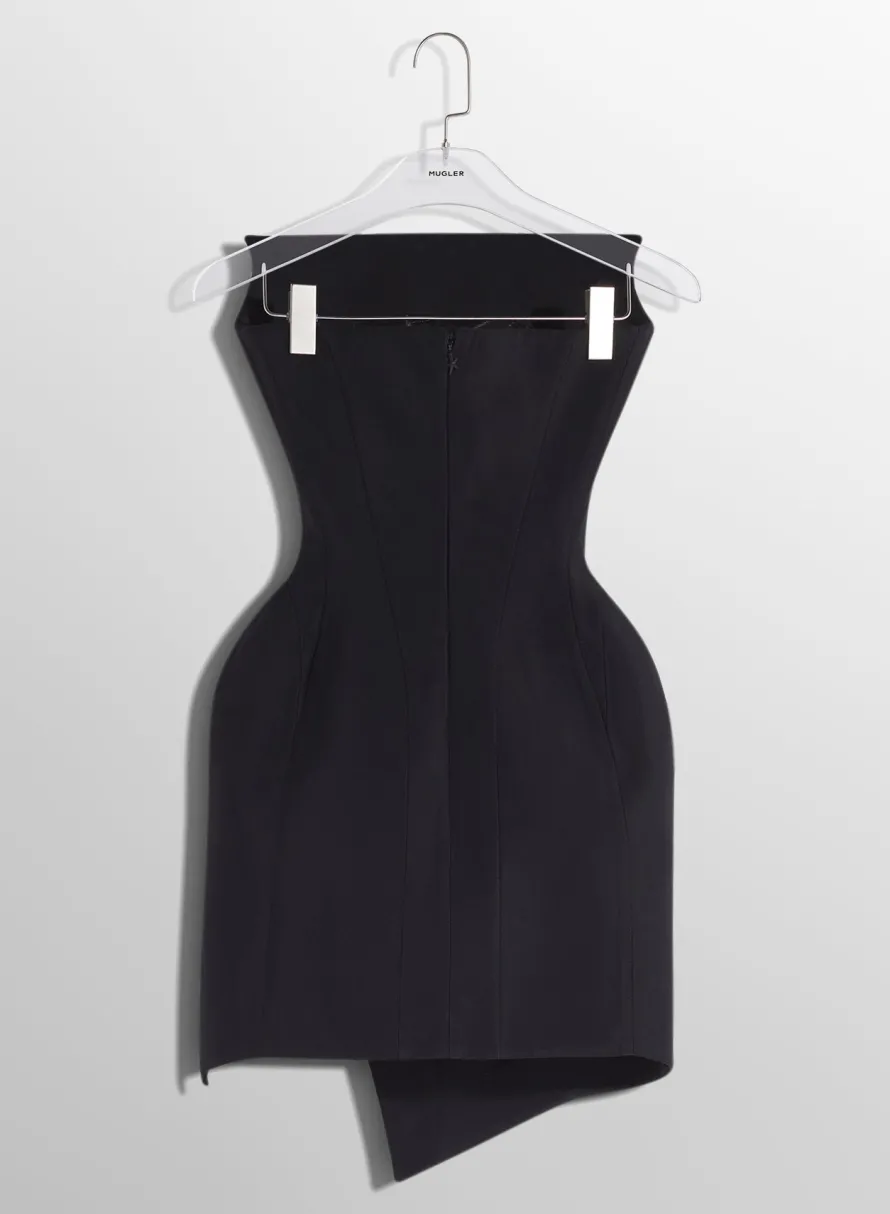 Women MUGLER black slitted tailored bustier dress